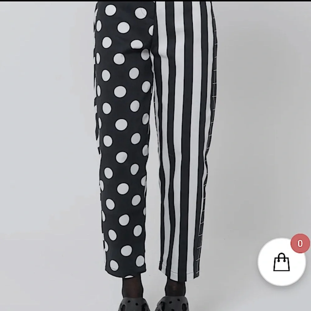 LAU Black White Patterned High Waisted Pants From Italy Designer-Made NWT - Picture 2 of 11